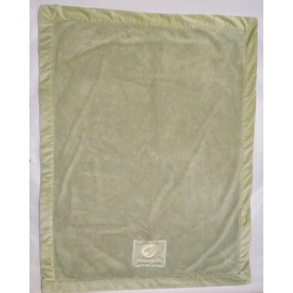 Carter's Sweet Pea Plush Baby Blanket Light Green Soft Minky Swaddle